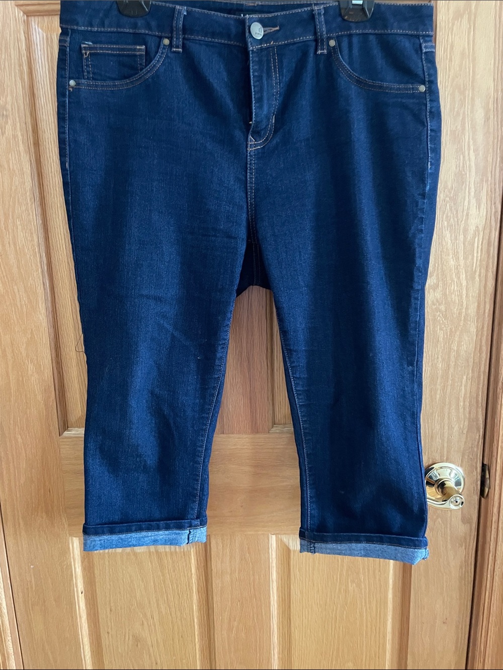 d. jeans Dark Blue Cropped Women's Jeans - Size 14